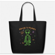 Allergic To Humans Black Eco-Friendly Tote Bag